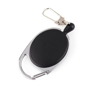 Boucle télescopique en métal pour la pêche en plein air, laisse ovale noire pour leurres, boucle élastique multifonctionnelle à tirage facile, boucle anti-perte. - Product Image 3