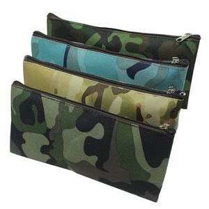 Camouflage Zipper Canvas Pen Bag Pencil Pouch <b>Storage</b> Student Stationery Pencil case for Custom - Product Image 4