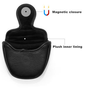 Wholesale Custom Mallet <b>Putter</b> Head <b>Covers</b> Synthetic Leather Mallet <b>Putter</b> Headcovers With Red USA Stitch and Magnet Closure - Product Image 3