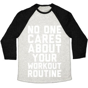 Nessuno si preoccupa della tua routine di allenamento - T-shirt da baseball unisex in tessuto misto - Product Image 5