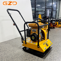 Compacteur à plaque vibrante industriel à essence GZD C120T, force de 20KN, moteur de 6,5 CV, équipement de construction à haute efficacité