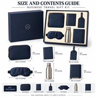 Kit Cadeau d'Affaires Personnalisé avec Logo : Organisateur, Housse de Passeport, Étiquette de Bagage, Masque de Nuit, Bouteille, Carnet – Fournisseur de Cadeaux d'Entreprise