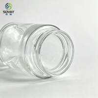 Toples Kaca Bulat Tinggi Ramping Diameter 6.0cm Tinggi 10.5cm, Kaca Transparan Food-Grade Dengan Tutup untuk Grosir
