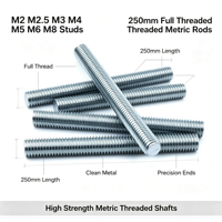 250mm Metric Full Threaded Rod, M2 M2.5 M3 M4 M5 M6 M8 Steel Threaded Shaft Stud for Industrial Fastening