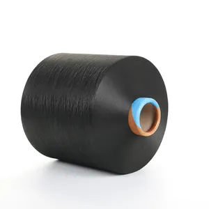 Polyester Yarn DTY 75/36 Dope Dyed Black LIM Low Intermingled Polyester Yarn