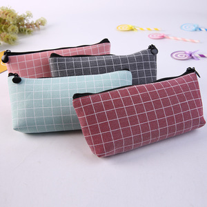 Nouveauté : Trousse à crayons en toile avec fermeture éclair, pochette de rangement pour papeterie, trousse de toilette avec impression de logo personnalisé - Product Image 4