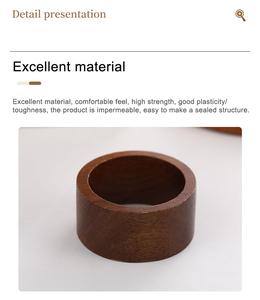 Anillo de Servilleta de Madera Personalizado, Redondo, al por Mayor, para el Hogar, Fiestas, Bodas, Hecho a Mano - Product Image 3