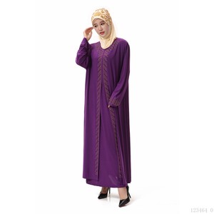 Dropshipping/Stock Disponible/Venta al por Mayor/OEM Túnica Musulmana de Algodón con Pedrería y Encaje para Mujer, Vestido Islámico para la Oración - Product Image 4