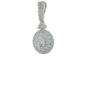 18K Gold 1 Carat Diamond Halo Setting Empty Center Pendant Mount for Lab Grown Diamonds for Gift <b>Charm</b> Pendants - Product Image 3