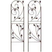 Treillis métallique décoratif à motif de feuilles, support pour plantes grimpantes en pot, piquet pour clématites et lierre, pour jardin extérieur