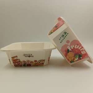 Boîte à salade rectangulaire en papier kraft de qualité supérieure, prix d'usine, qualité alimentaire, plateau octogonal en papier - Product Image 4