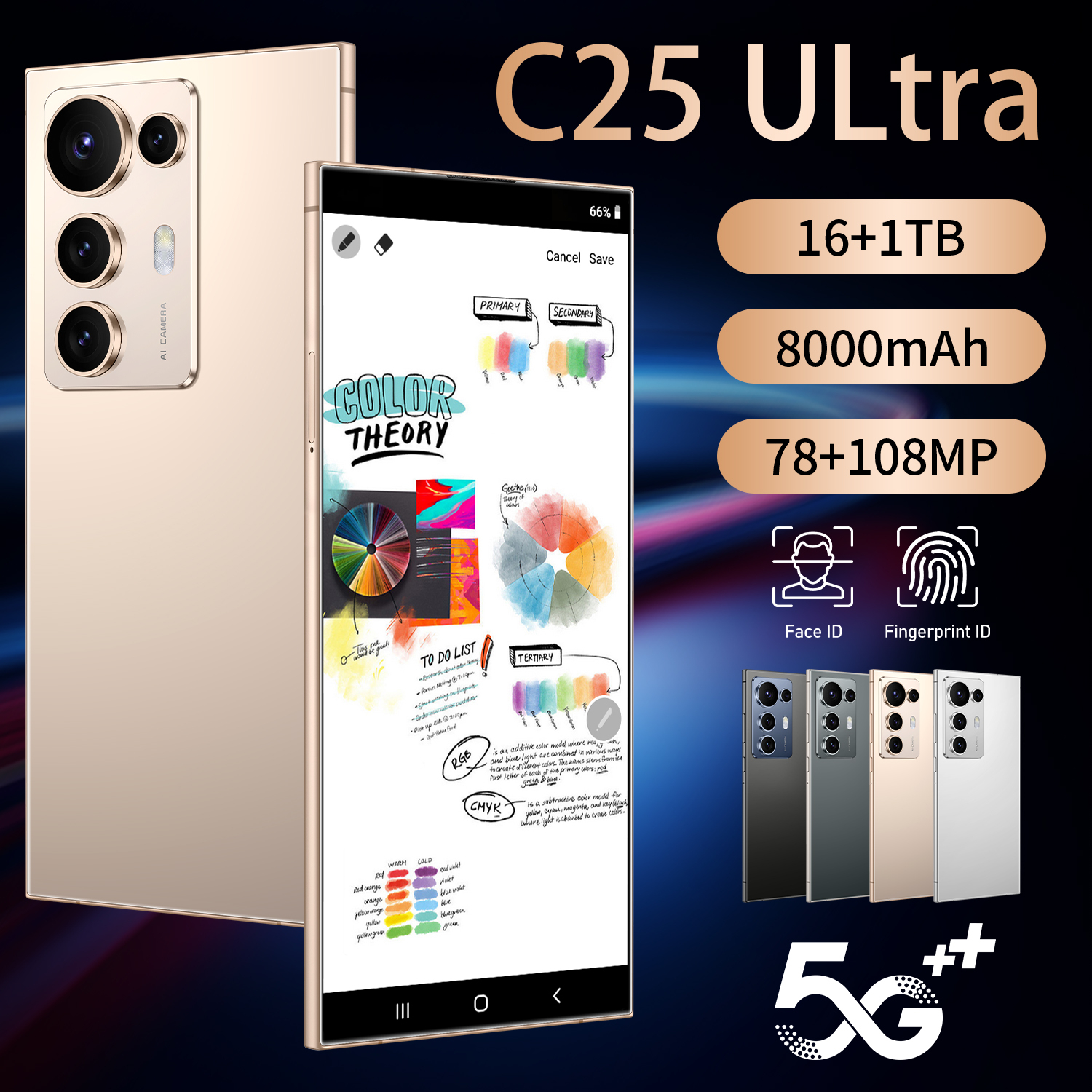 C25 Ultra 6.8インチ 64GB スマートフォン C25 Ultra 5G Phone Android 14.0 6.8-Inch HD OLED 90Hz Screen Deca