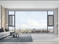 Ventanas Abatibles de Aleación de Aluminio Modernas con Certificación CE, Alto Rendimiento, Súper Insonorizadas, Impermeables, con Aislamiento Térmico Doble