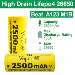 Baterai <span class=keywords><strong>Lithium</strong></span> <span class=keywords><strong>Ion</strong></span> Isi Ulang Beat <span class=keywords><strong>A123</strong></span> 60A/100A 26650 2500mAh IFR Vapcell T25 3.2V untuk EV UAV RV Lampu Depan Perkakas Listrik Drone - Product Image 4