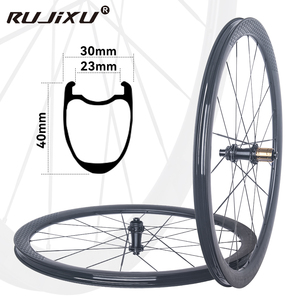 RUJIXU Vélo de route 40 mm de hauteur, en fibre de carbone T800, frein à disque, 24H, rayons de 3,7 mm, roue avant/arrière 36T à cliquet, pour pneus clincher/tubeless - Product Image 4