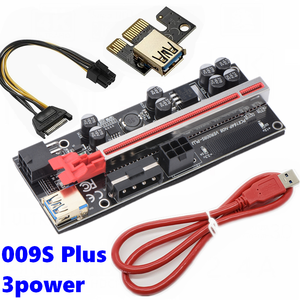 Tarjeta Adaptadora PCI-E <span class=keywords><strong>VER</strong></span> 009S, Tarjeta de Expansión PCI-E 1X a 16X con LED para GPU, Tarjeta Gráfica, Cable Extensor - Product Image 3