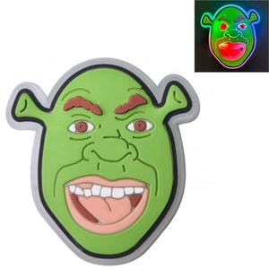 Nouveau produit cartoon <span class=keywords><strong>shrek</strong></span> charms de chaussures breloques led breloques sheo lumineuses personnalisées avec interrupteur - Product Image 3