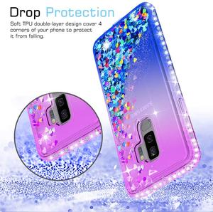 Qianleyi — housse scintillante pour <span class=keywords><strong>samsung</strong></span> <span class=keywords><strong>S9</strong></span> <span class=keywords><strong>plus</strong></span>, lot de 2, pochettes pour téléphone portable et housse arrière avec verre trempé - Product Image 4