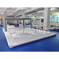 HUAYUE Nouveau design Vente en gros Ponton Pont de bain Eau Loisirs Île gonflable Dock flottant Plate-forme Tapis gonflable avec tente