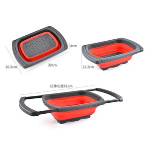 Sopra il lavandino colino pieghevole con maniglie allungabili cesto filtro retrattile da cucina - Product Image 6