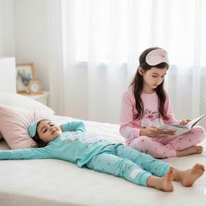 Ensemble <span class=keywords><strong>pyjama</strong></span> cygne pour filles avec masque pour les yeux assorti, 3 pièces, en coton doux, manches longues, vêtements de nuit mignons pour l'hiver, cadeau pour enfants, vêtements de détente - Product Image 1