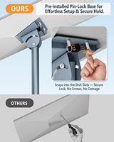 Support d'antenne métallique télescopique réglable Starlink Standard Gen3/4 4X avec base à verrouillage par broche pour montage mural/sur toit