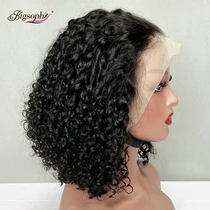 Wholesale Peruvian Super Double Drawn Short Human Hair Pixie Curls Wig Supplier,Bob Wig Human Hair Lace Front For Black Women