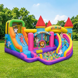 Château Gonflable <span class=keywords><strong>Géant</strong></span> avec Toboggan, Combo Château <span class=keywords><strong>de</strong></span> Rebond et Maison <span class=keywords><strong>de</strong></span> Rebond <span class=keywords><strong>de</strong></span> Qualité Commerciale pour Parc d'Attractions, Événements Extérieurs et Fêtes d'Enfants - Product Image 6