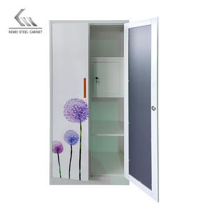 Stampa modello Almirah metallo armadio a 2 porte in ferro camera da letto mobili in acciaio armerie per uso domestico - Product Image 6