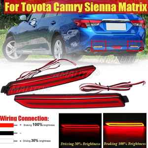 2X Luces LED Reflectoras Traseras para Parachoques de Coche, Barra de Luz de Freno Trasera para Toyota Camry, Reiz, Wish, Sienna, Innova, Lexus ISF, GX470, RX300 - Product Image 1
