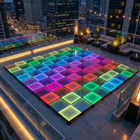Piste de danse LED magnétique pour mariage, événements et fêtes, avec effet miroir infini 3D, panneaux de sol portables