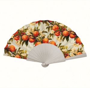 Abanico Chino Personalizable de Bambú y Poliéster, Estilo Arte Popular Pintado a Mano, para Recuerdos de Boda y Promociones - Product Image 5