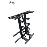 Vente flash : Étagère à haltères pliable et durable en acier inoxydable, équipement de fitness pour la salle de sport, 2 niveaux, pour l'entraînement musculaire à domicile, 6 paires (12 pièces)