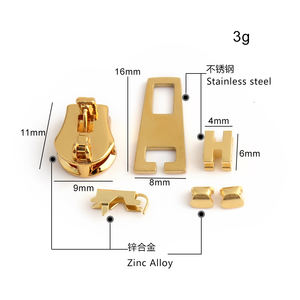 Tirador de cremallera bloqueable deslizante de cremallera de <span class=keywords><strong>metal</strong></span> de alta calidad tirador de cremallera de <span class=keywords><strong>metal</strong></span> con logotipo personalizado para accesorios de bolsa - Product Image 3