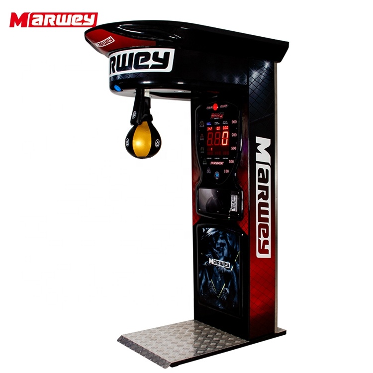 Venda quente Esporte Arcade Interativo Redenção Boxe Soco Medida Máquina Coin Operated Punching Bag Boxing Game Machine