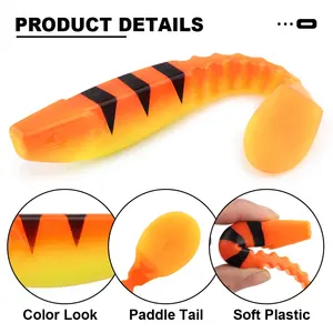 <span class=keywords><strong>Leurre</strong></span> de pêche Spinpoler 12,5 cm, appât souple à queue de pagaie, <span class=keywords><strong>leurre</strong></span> nageur en PVC pour <span class=keywords><strong>brochet</strong></span>, truite et achigan, accessoire de pêche - Product Image 2