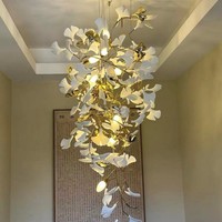 Lustre en céramique florale ANNO pour escalier de villa, décoration de luxe