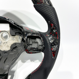 Volante de Fibra de Carbono Forjado <span class=keywords><strong>Rojo</strong></span> para Volkswagen B7 Passat MK6 <span class=keywords><strong>Golf</strong></span> 5 <span class=keywords><strong>Golf</strong></span> 5.5, Piezas para VW B7 Passat MK6, Envío Directo - Product Image 2