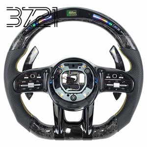 พวงมาลัยคาร์บอนไฟเบอร์แบบอัพเกรดสำหรับรถยนต์ Mercedes Benz AMG 809 W205 W213 W222 W463 W167 C63 E63 S63 พร้อมไฟ LED - Product Image 1
