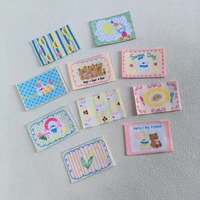 Étiquettes tissées imprimées faites à la main, étiquettes de couture DIY, patchs à coudre, décorations, appliques pour sacs, chaussures, vêtements, fournitures d'artisanat