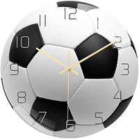 Horloge murale de style européen moderne créative en acrylique quartz à face unique, ballon de sport, décoration de salon, horloge murale silencieuse