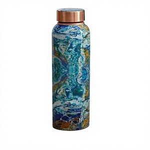 Factory Best Price Copper Cylinder <b>Bottle</b> Cover Eco-Friendly Modern Design Blue <b>Ocean</b> Color Business Gift Beverage Storage - Product Image 1