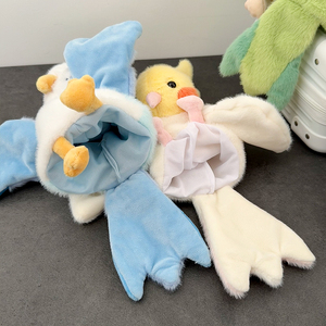 ตุ๊กตาหุ่นมือนกแก้วพม่าขนาดเล็ก ผ้ากำมะหยี่ 31-50 ซม. ของเล่นน่ารักสำหรับเด็กเล็ก วัยอนุบาล ของเล่นเสริมพัฒนาการ - Product Image 4