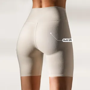 MIQI personnalisé respirant doux solide coton sport Fitness taille haute Yoga Shorts entraînement Shorts femmes Biker Shorts