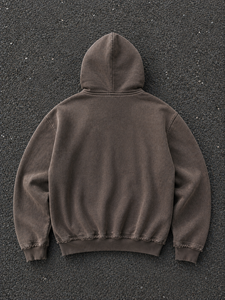 Sudadera con Capucha Vintage para Hombre, Estilo Acid Wash, con Estampado Gráfico de Paisaje Montañoso, Bajo Deshilachado, Oversize, Estilo Urbano - Product Image 2
