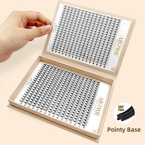Накладные ресницы Abonnie Pointy Base Pre Made Volume Fans Mink 2D 8D 10D 12D, мягкие готовые пучки для наращивания, длинные и короткие пучки-букеты для ресниц - Product Image 3
