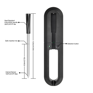 Thermomètre à viande sans fil <span class=keywords><strong>Bluetooth</strong></span> avec sonde étanche IP67, contrôle intelligent par application pour barbecue, grillades, cuisson, surveillance de la température des aliments - Product Image 3