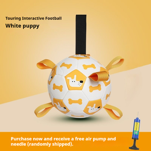 Köpek doğum günü hediyesi köpek futbol topu kapalı açık oyun için sapanlar ile dayanıklı interaktif yeni köpek oyuncak topu - Product Image 5