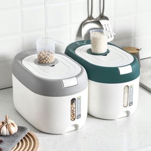 Boîte de rangement en plastique PP écologique pour la maison, conteneur à riz de 10 kg/20 kg, distributeur, organisation - Product Image 3