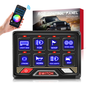Panel de Interruptores de Control de 8 Canales de Alta Calidad con Indicador RGB Intermitente para Accesorios LED de Automóviles 4x4/Todoterreno, Control de Circuito de <span class=keywords><strong>12V</strong></span> - Product Image 1
